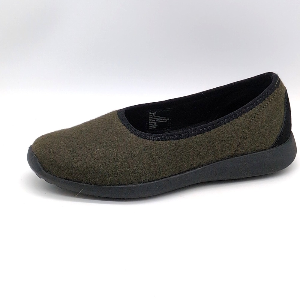 Duluth Trading Flats Womens Black Hawk Ridge‎ Green 7 Wool Blend Shoe 41405-VOL